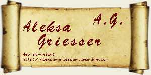 Aleksa Griesser vizit kartica